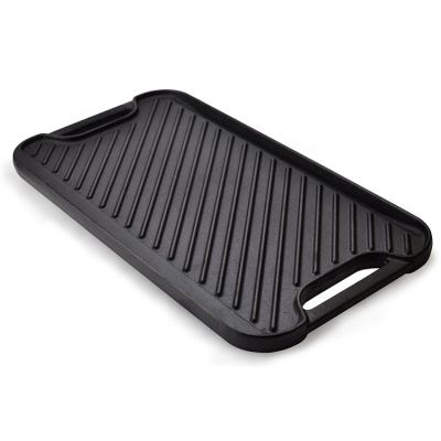 China Sustainable 24cm Cast Iron Steak Sizzling Tray Cast Iron Dish Barbecue Grill Pan for sale