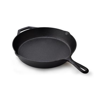 China CLASSIC Factory Price Customized Size Cost Iron Cookware Cast Iron Pancake Pizza Sizzling Fry Pan for sale