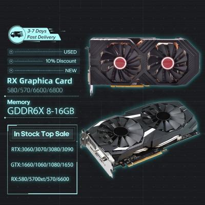 China Workstation in New Original 100% 256Bit GDDR5 RX 5700xt 570 6600xt 6800xt RX 6600 580 Graphics Cards RX 580 Original 8GB Video Card for sale