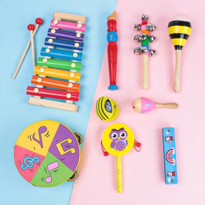 China New Educational Pitch Children's Wooden Percussion Instrument With Bag High End Music Toys for sale