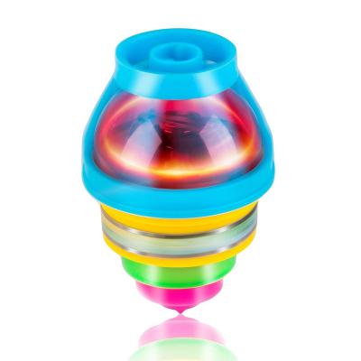 China Kids Gift LED Light Up UFO Flashing Spinning Tops With Gyroscope Novelty Toys Bulk Gifts for sale