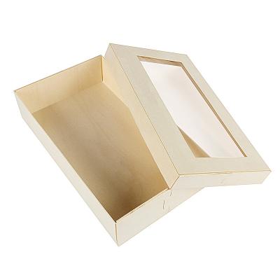 China Disposable Wooden Lunch Box Disposable Catering Supply Box For Food Caterer Fast Food Container With Lid for sale