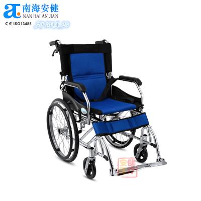 China AJ-103A_20 Portable Aluminum Travel Aluminum Transport Wheelchair With Swing Away Footrest for sale