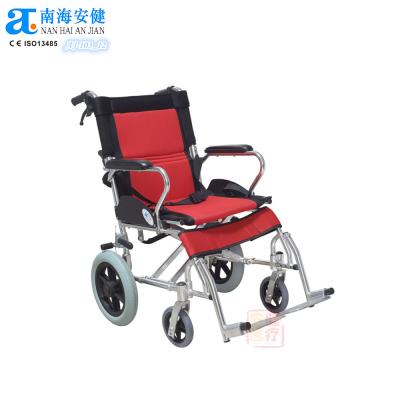 China AJ-103_12 Portable Aluminum Manual Transport Wheelchair With Swing Away Footrest for sale