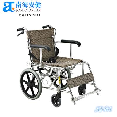 China AJ-101 Aluminum Manual Portable Travel Aluminum Ultralight Wheelchair for sale