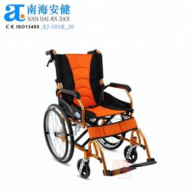 China AJ-103B_20 Aluminum Cool And Soft Orthopedic Self-locking Brake Aluminum Wheelchair for sale