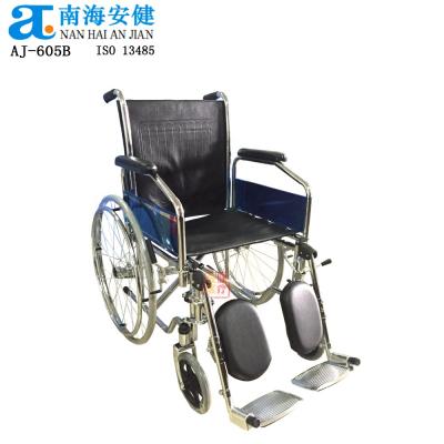 China AJ-605B Steel Slope Armrest Equipo Hospitalario Mate En Cuidado En Home Stackable Wheelchair for sale