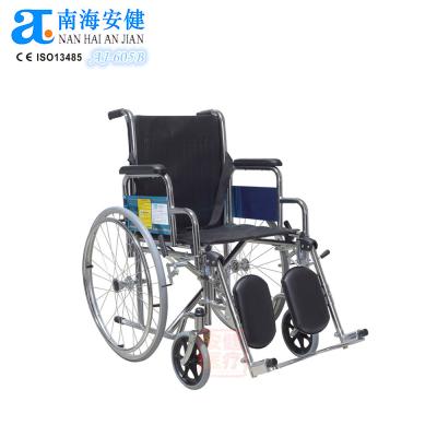 China Universal AJ-605B Steel Black Physically Challenged Wheelchair for sale