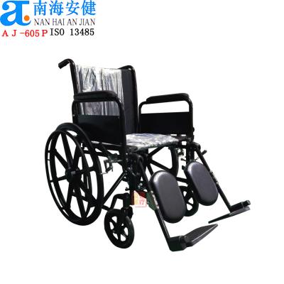 China AJ-605P Steel Powder Coated Medical Mediatric Sanitary Functional Steel Wheelchair Black Customized for sale