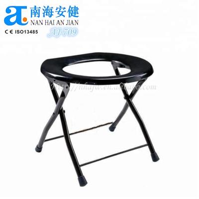 China Black AJ-709 Color Steel Rehabilitation Chest Of Drawers Foldable And Portable Economic Single Brace Chair for sale