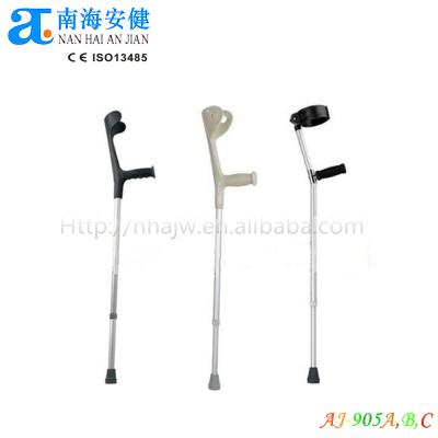 China AJ-905 Lightweight Adjustable Aluminum Walking Stick Forearm Elbow Crutches for sale