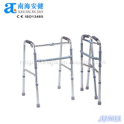 China Aluminum Frame Medical Aluminum Adjustable Foldable Walker Zimmer Health Care Walking Aids for sale