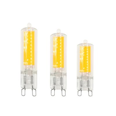 China Hotel CE RoHS Fast Delivery High Lumen Glass Halogen Lamp COB 2W 3W 3.5W G9 220V LED Bulb For Indoor Lighting for sale