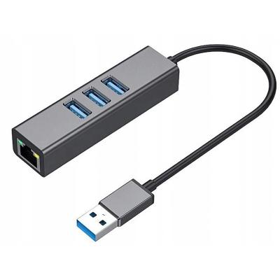 China Custom OEM ODM Desktop Logo USB C to USB 3.1 Hub 10m 1000M Gigabit RJ45 LAN Network Converter Ethernet Adapter for sale