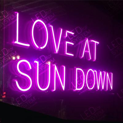 China Custom Neon Flexible Neon Rope 5M 10m 24V Theme Park LED Strip Light Letter Heart Sign SMD 5050 RGB LED Flex Strip Wall Decoration Light for sale