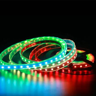 China Theme Park Flat Wall Decor LED Light 5050 Waterproof Strip Color WS2811 SPI Pixel RGB Silicone 14x5mm IP68 For Home Hotel Strip Neon Rope for sale