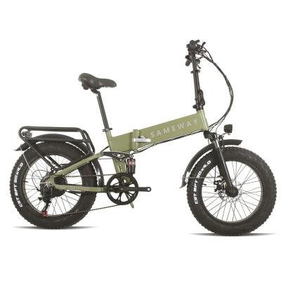 China Aluminum alloy sameway shock absorption 20 inch electric power assisted bicycle snowmobile 750W wide tire 4.0 for sale