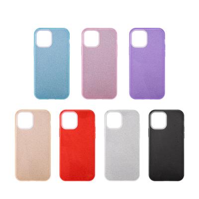 China Factory Price Shiny Shockproof 3 in 1 Hybrid Bling Powder Handphone Glitter Durable Accessories For iPhone 14 13 Pro 12 11 Max Phone Case for sale