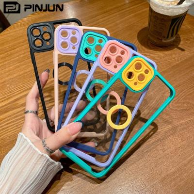 China Fashionable Leak Logo Design Shockproof Girl Woman Phone Case For iPhone 13 Pro Colorful Logo Bumper Shockproof Clear Hole Back Cover for sale