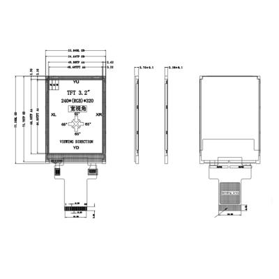 China Professional Supplier 16.7m(W)x77.50(H)x3.7(T)mm Professional Color Intensity Tft Touch Screen Display Screen LCD Module Panel 55.04 for sale