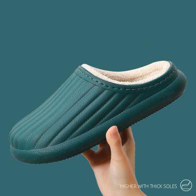 China Fashion Trend Winter Plush Waterproof Ladies Lodge Eva Thick Soles Cotton Non-slip Slippers For Women for sale