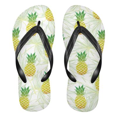 China CUSHIONING New Custom Design Printed Fruits Pineapple Strap Women's Flip Flops With Logo Women Sandals for sale