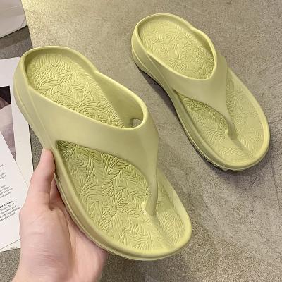 China Custom Logo Anti-skid Summer Casual Flip Flops Sandals Girls Platform Slides Women Eva Flip Flops Slippers Solid Color for sale