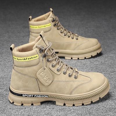 China High Top Anti-Smell Boots For Mens Leather Shoes Wholesale Rubber Sole Work Outdoor Hiking Men's Boots for sale