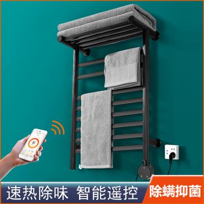 China Modern Bathroom Smart Electric Toilet Towel Rack Simplicity Constant Temperature Carbon Fiber Bath Towel Electric Heating Drying for sale