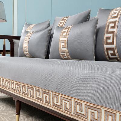 China Other Universal Four Seasons Non-slip Mahogany Solid Wood Custom Ice Silk Sofa Cushion Summer Sofa Cover for sale