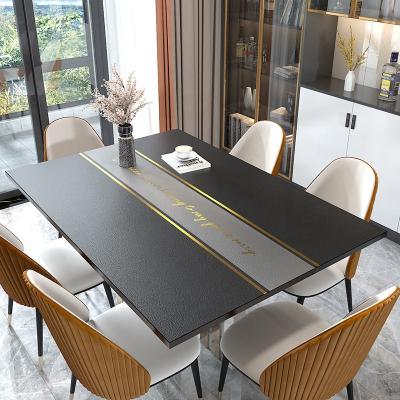 China Home Leather Anti-scalding Table Dining No-Wash Waterproof Oil-proof Mat Rectangular Desk Tea Table Cloth Tablecloth Waterproof for sale