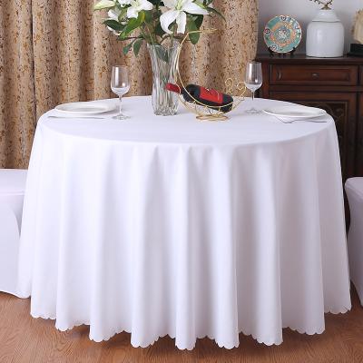 China Restaurant Tablecloth Hotel Waterproof Banquet Around Round White Tablecloth for sale