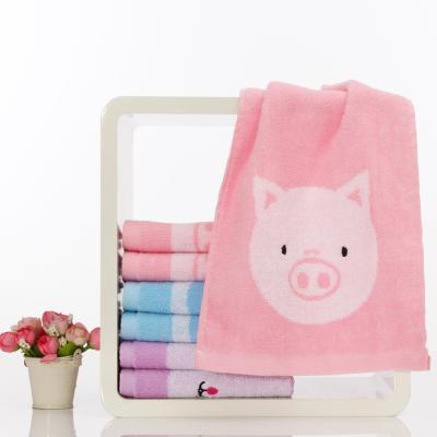 China QUICK DRY Cotton Kids Towel Supply Kindergarten Face Towel Soft Absorbent Custom for sale