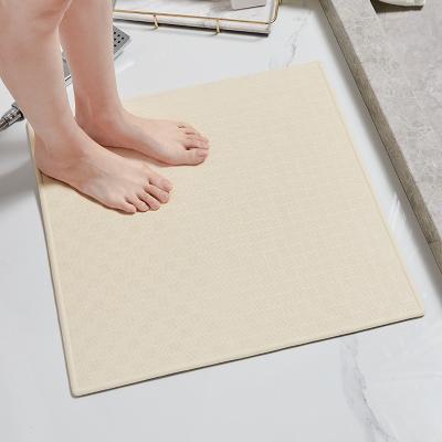 China Stain Resistant New Rectangular PVC Bathroom Non-slip Mat Bathroom Rubber Mat Quick-Drying Suction Mat Home Shower Room Hydrophobic Cup for sale