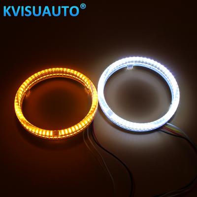 China Auto Headlight CQL 80mm 95mm White E90 Dual Amber Color Led Halo Light Guide Angel Eyes for sale