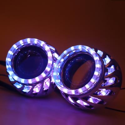 China Nylon+glassfiber CQL 2.5inch 3inch H1 H4 H7 hid Bi xenon projector lens with dual RGB led halo ring for sale