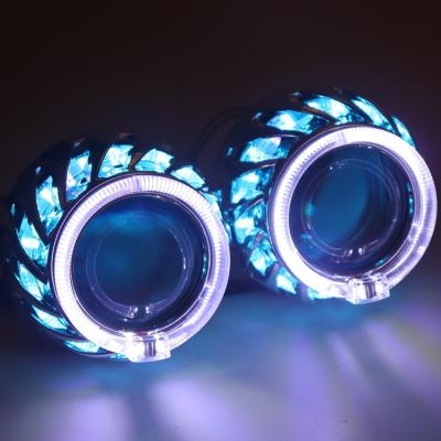 China Double Angel Eye Hid Projector, bixenon G1 Auto Parts Angel Nylon+glassfiber CQL 2.5inch H1 xenon light eye double hid xenon projector H4 H7 for sale