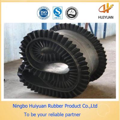 China Corrugated Sidewall Rubber Conveyor Belt used in a big dip angle 0-90degree for sale