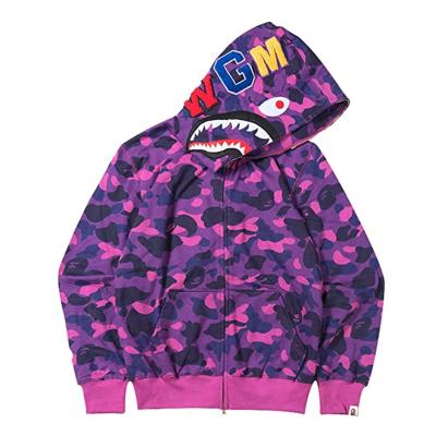 China Amazon Best Selling Shark Print Waterproof Sweatshirts Plus Size Mens Hoodies Purple Wind for sale