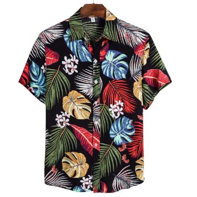 China Plus Size Summer Mens Casual Hawaii Style Custom Print Shirt Beach for sale