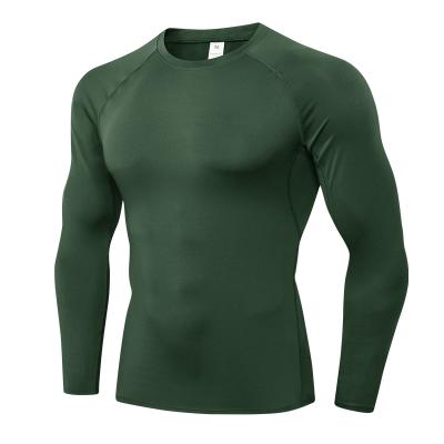 China Running Fitness Compression Shirts Men's Clothing Top Elasticity Polyester Breathable Comfortable Long Sleeve Gym for sale