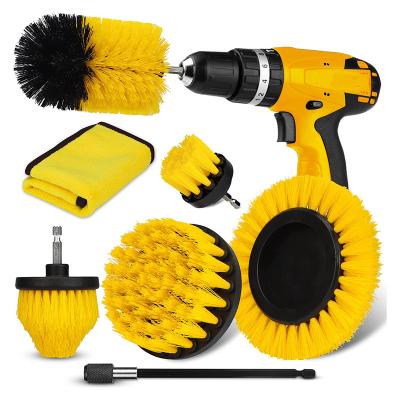 China Household Automotive and Boat Cleaning 7 Piece Drillbrushes Attachment Cleaning Brush Power Scrubber Brush for Car Rims Kitchen for sale