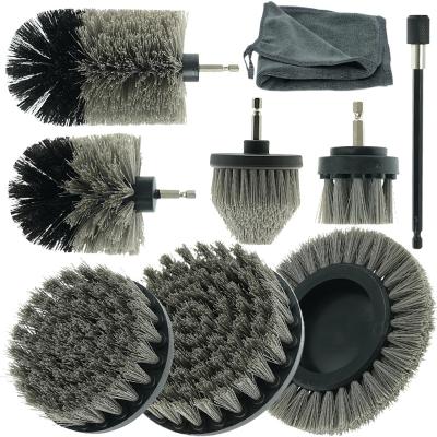 China Electric Drill Kit Plastic Round Cleaning Brush Floor Scrubber Brush for Carpet Car Tires Glass Nylon Brushes for sale