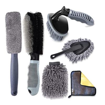 China Car Ducts Flush Gray Single Car Brush Round Head Manual T-Type Brush for Car Tire for sale