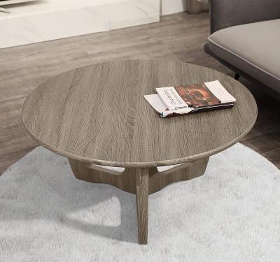 China 2022 New Design Living Room Furniture Adjustable Wood Coffee Table Modern Round Coffee Table (Height) for sale