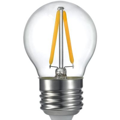 China Hotel E27 E14 120V 230V Golf Ball G45 LED Filament Light Lamp Bulb for sale