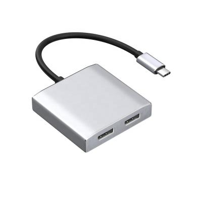 China HDTV 2 in 1 Dual USB-C Hub DisplayPort 1920*1080P 4K 60HZ TYPE C to Displayport Adapter DP Converter for sale