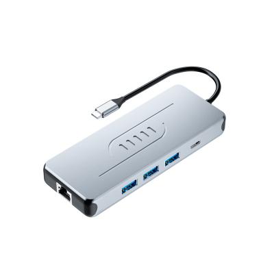 China Computer TYPE C 5 in 1 HUB 3 Port USB 3.0 TYPE C 3.1 with RJ45 Network Hub USB C Docking Station USB Hubs Connecdtor for sale