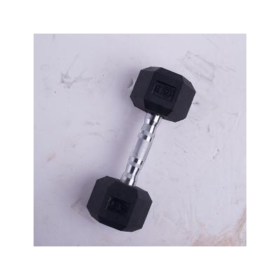 China Hexagon Dumbbell Men's Gym Home Fixed Dumbbell Rubber Set For Beginners. for sale