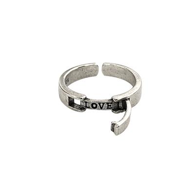 China Aobao 925 Sterling Silver Ring Female Open heart Non-fading unique love Europe and the United States fashion ring border jewelry for sale